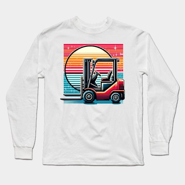 Forklift Long Sleeve T-Shirt by Vehicles-Art